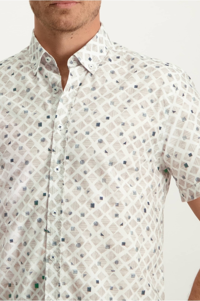 KORTE MOUW OVERHEMD MET GEOMETRISCHE PRINT 26413222 1116